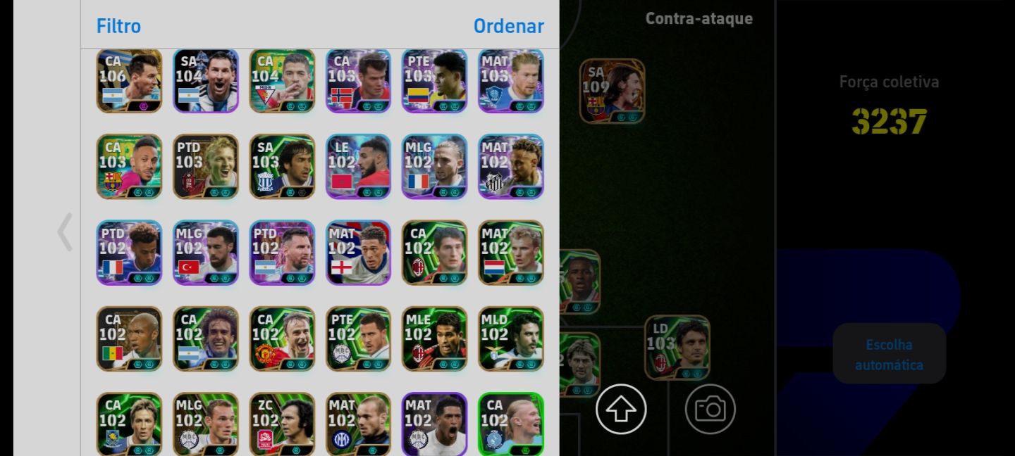 CONTA EFOOTBALL FORÇA COLETIVA 3237 | MESSI 109 + LUIS SUÁREZ + MOURINHO