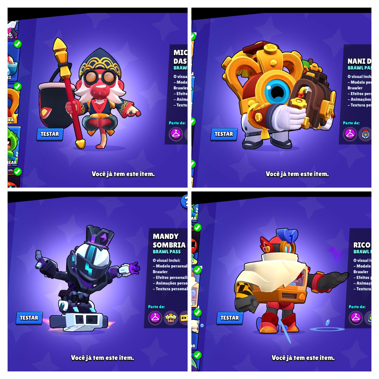 CONTA BRAW 46K |FAMA SATURNIANA 3 -107 BRAWLERS MAIS DE 270 SKINS E 10 PASS PLUS