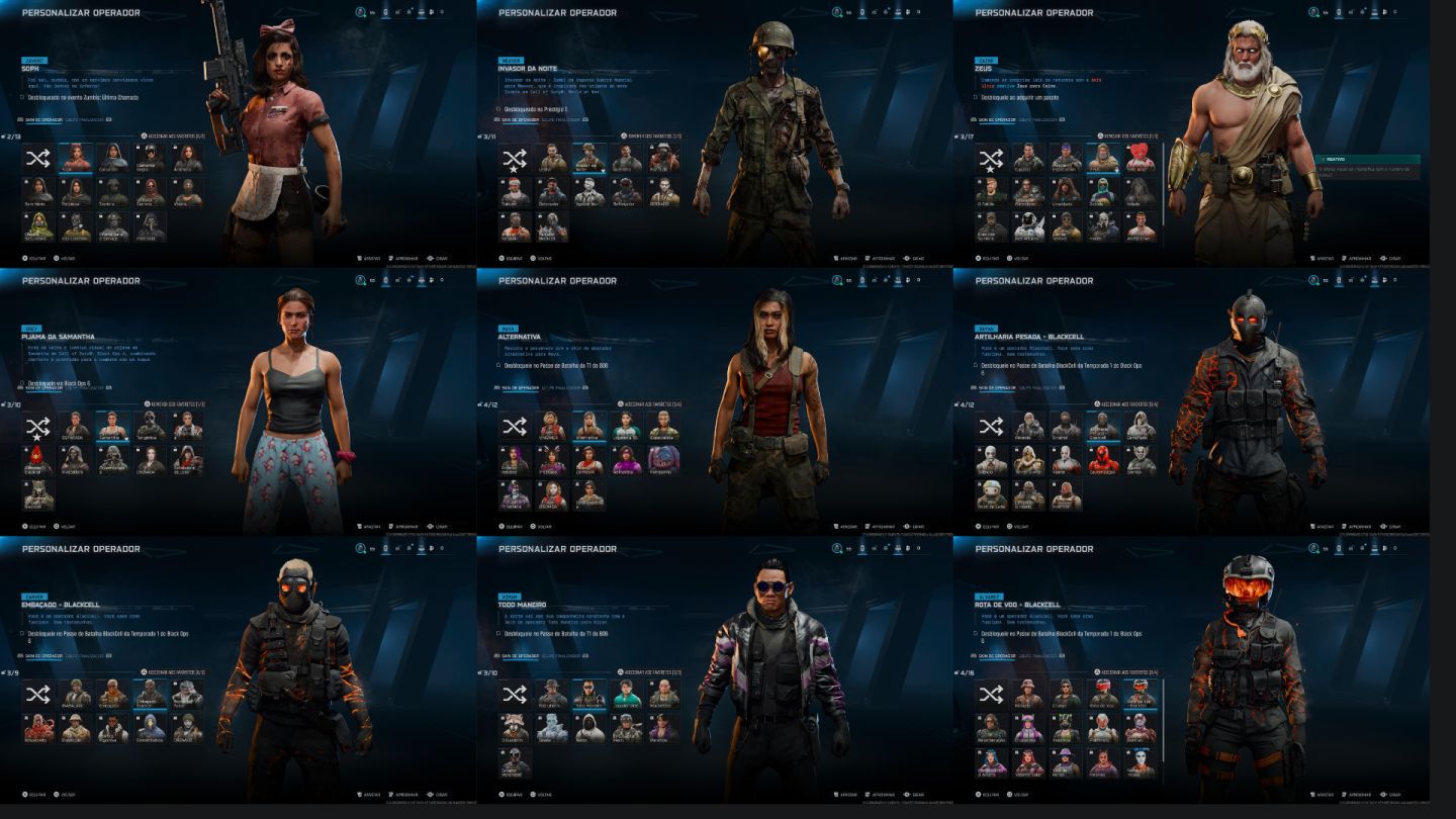 CONTA WARZONE VÁRIAS SKINS TRYHARDS, TERRIFER, SMILE, BALLERINA, CORVO E ETC.