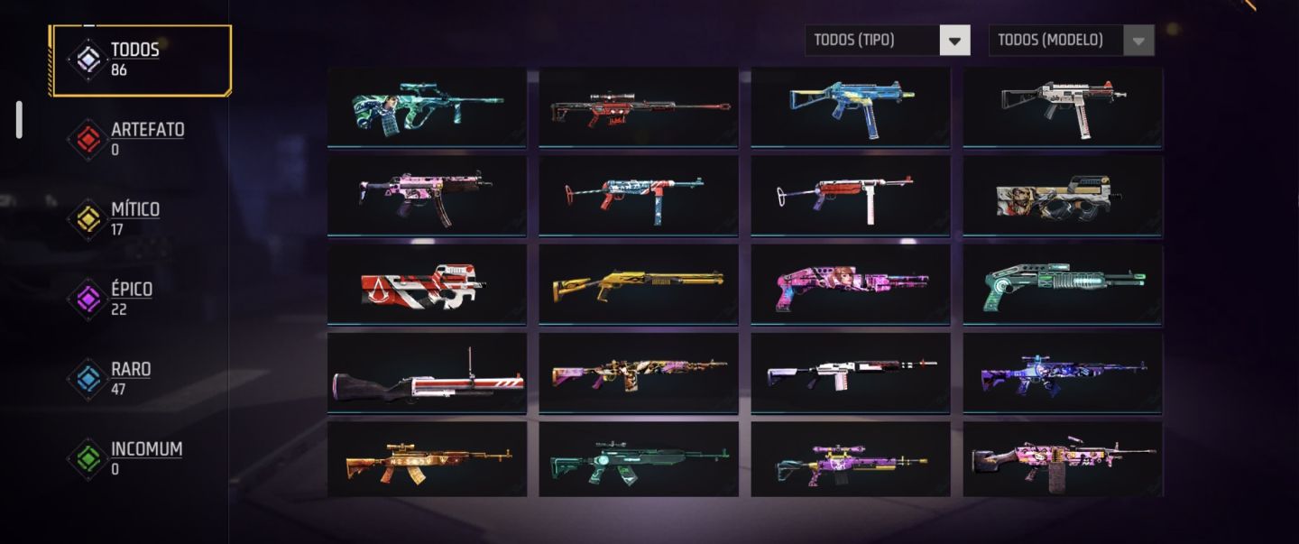 CONTA FREE FIRE NV.53 | 240+ ITENS | 54 CONJUNTOS