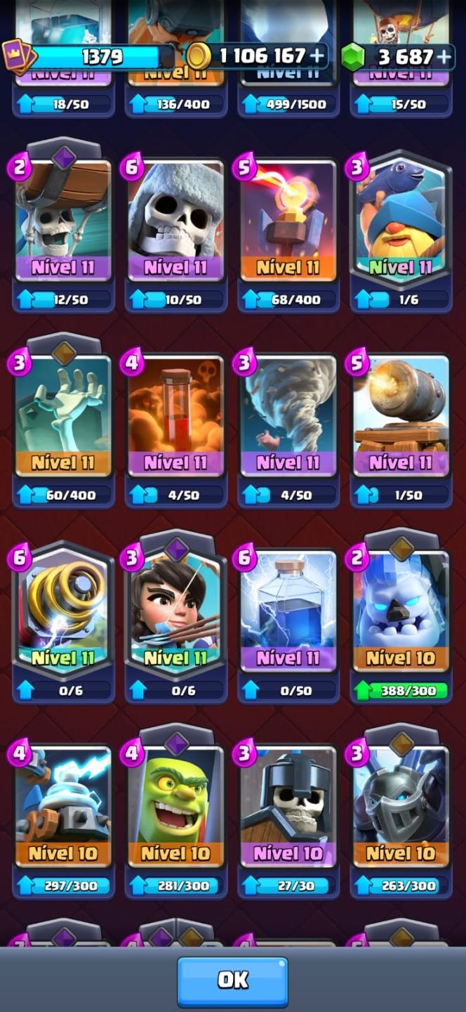 Conta Clash Royale mto boa arena 21 com quase todas as cartas oferta