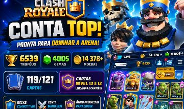 Conta Clash Royale 6539 Troféus | 119/121 Cartas | 4005 Gemas | Várias Lendárias