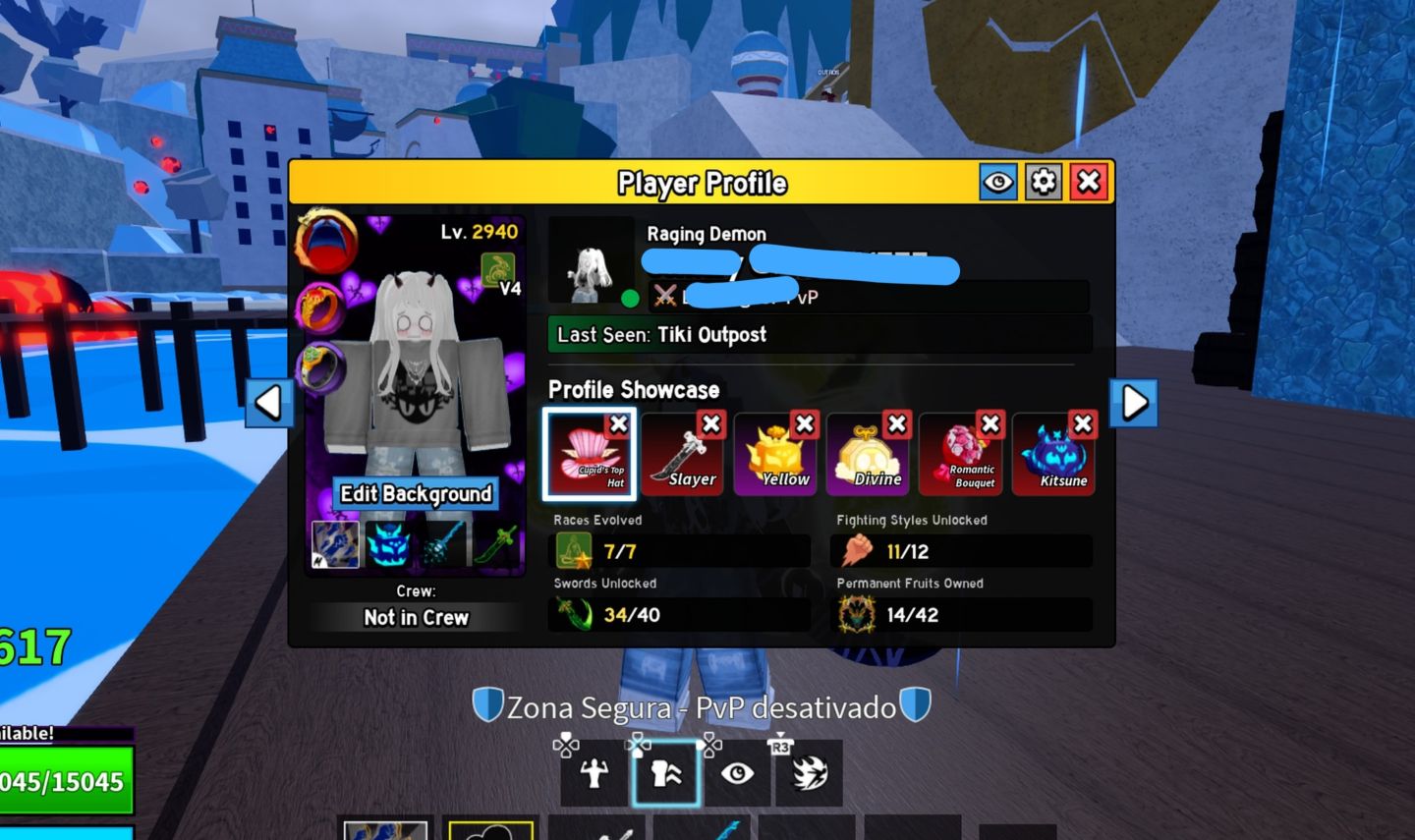 Conta de Blox Fruits, Varias Frutas Permanentes, 5 Slots e Todas as Gamepasses