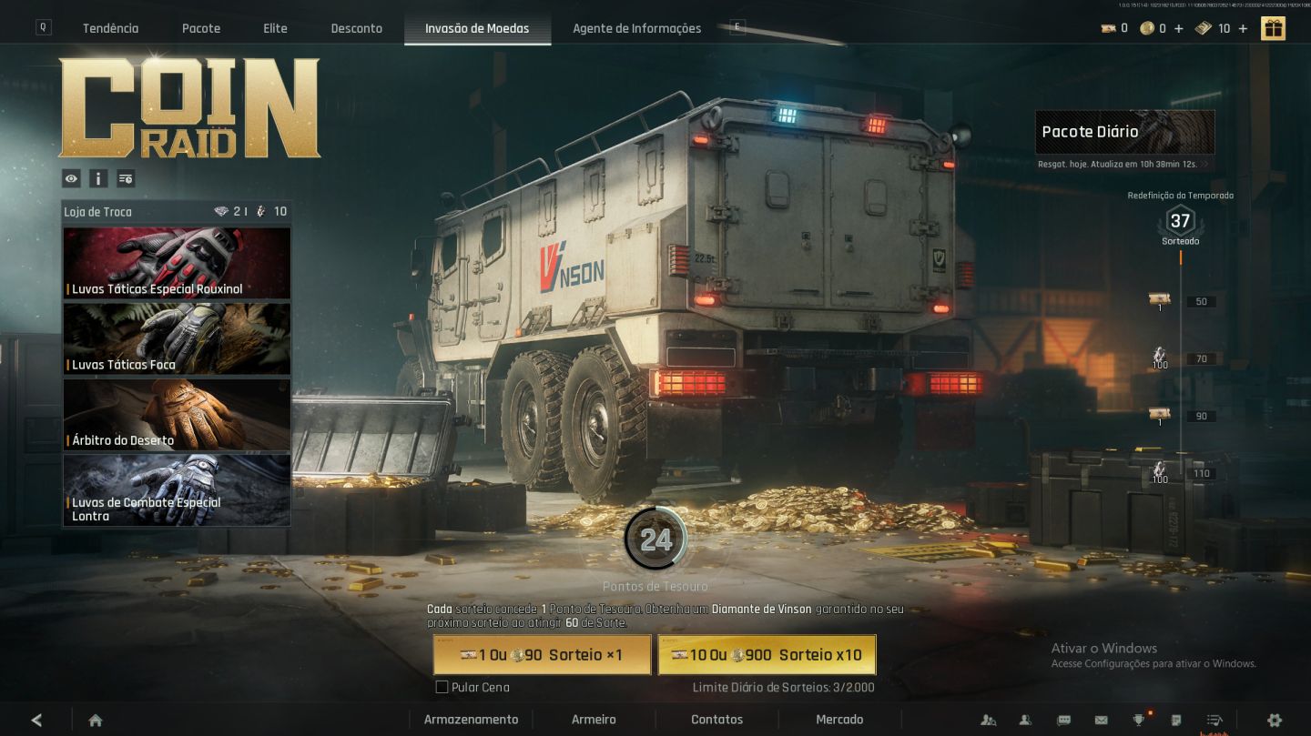 CONTA ARENA BREAKOUT INFINITE PC - 200M STASH + SKINS + ARMAS E EQUIPAMENTOS