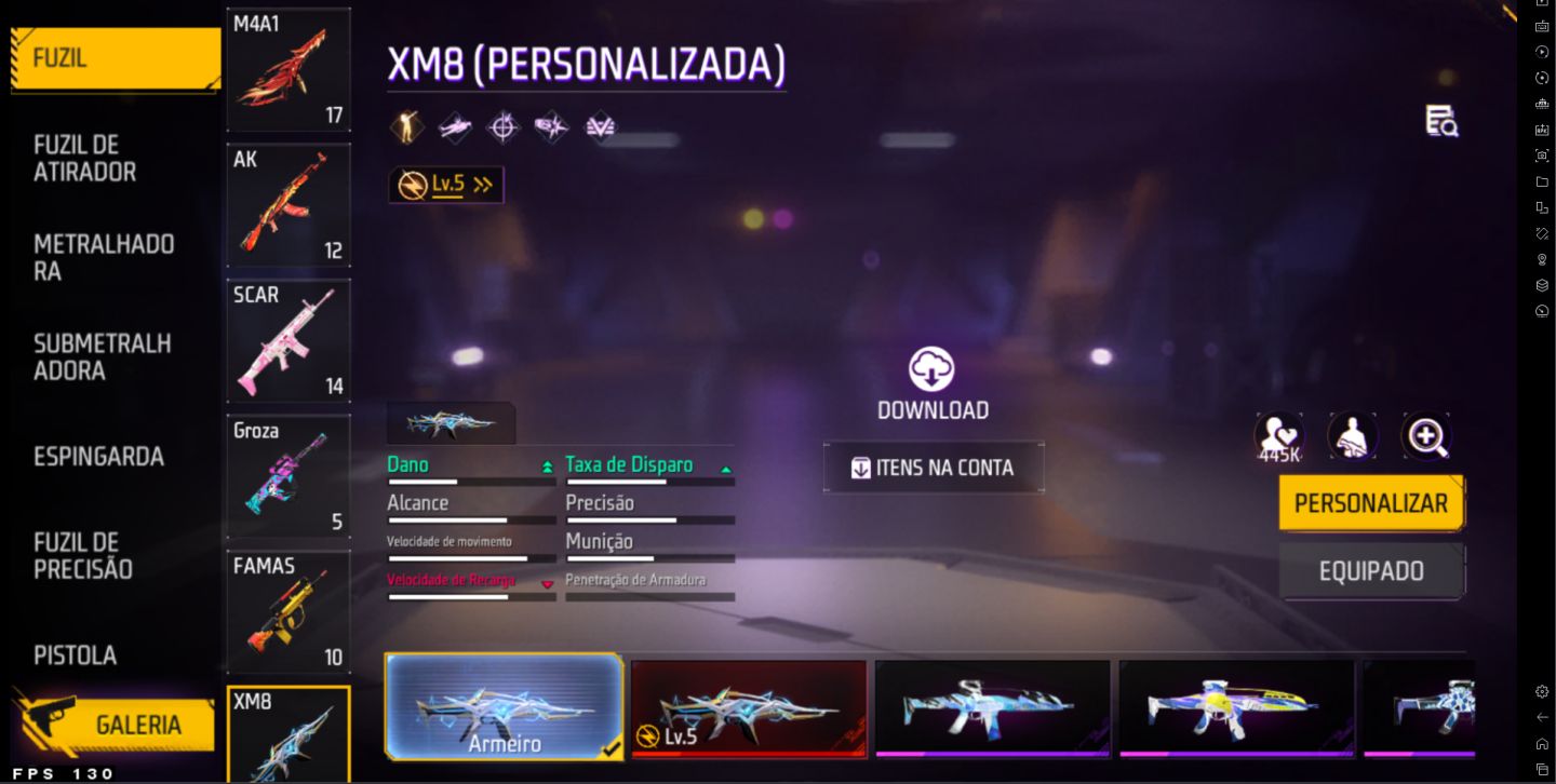 Conta Free Fire muito gemada Prime 6/500 peitas