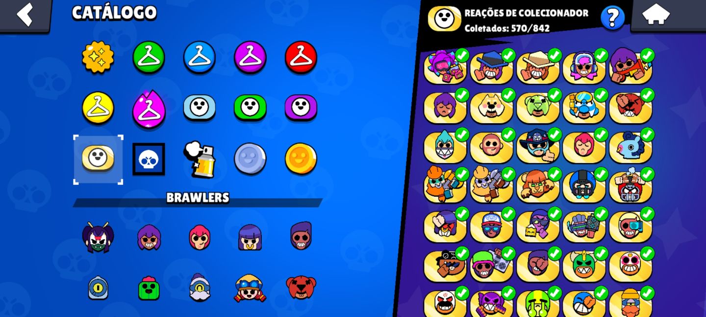 CONTA BRAWL STARS RARA DE 2019 68K TR 106/106 BRAWLERS 446 SKINS 60 HIPER