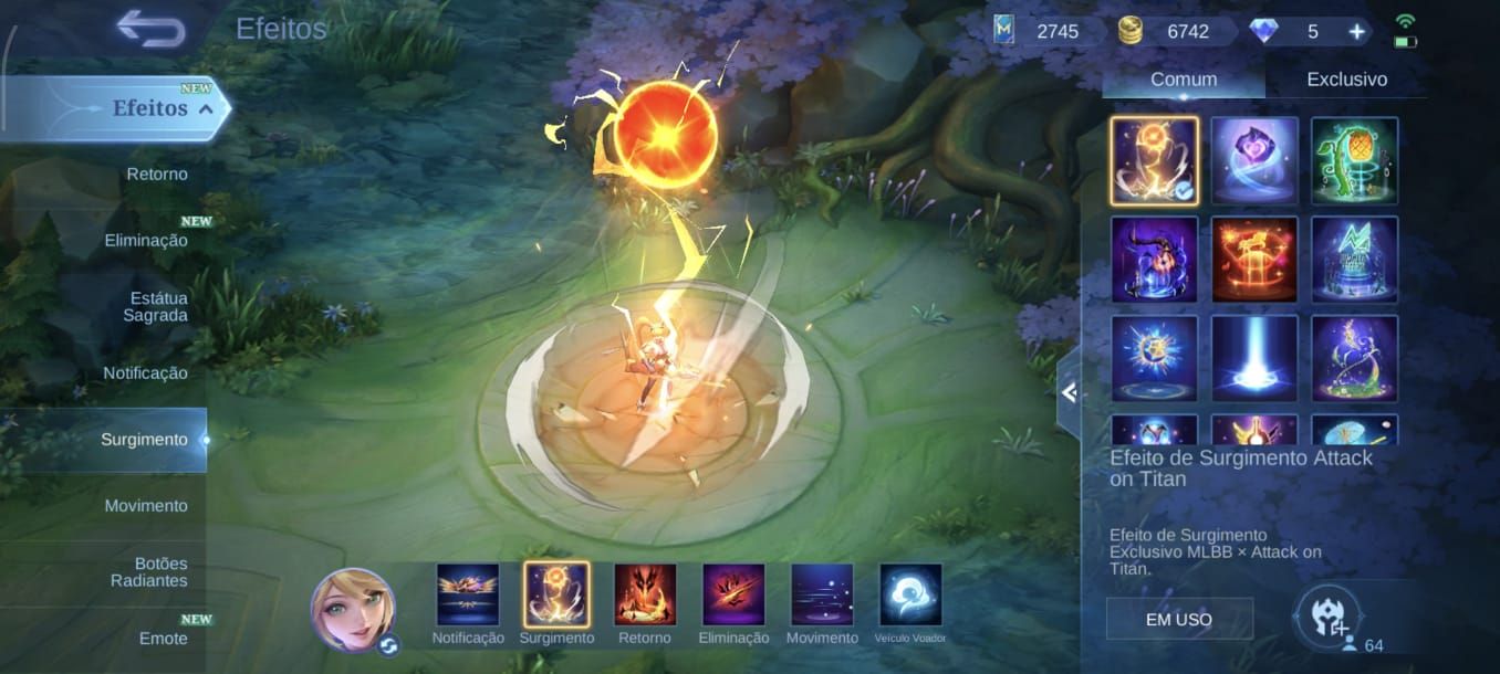 Conta de ML com 72 skins totais.