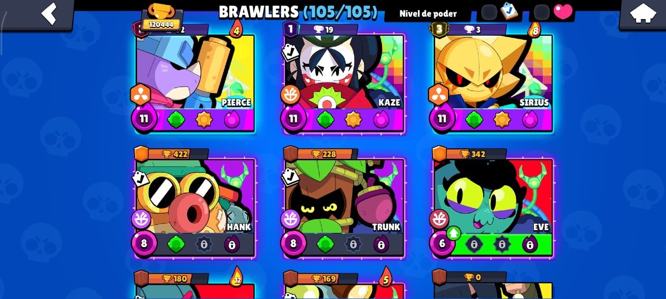Conta Brawl Stars com TUDO DO JOGO, todos os brawlers upados, última fama.