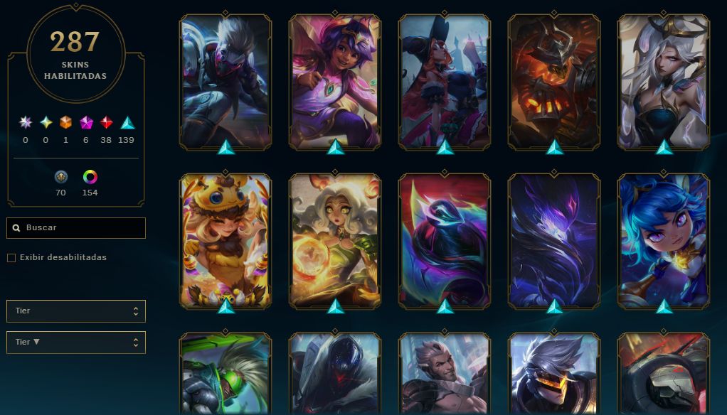 FULL ACESSO - 287 SKINS - MESTRE - 69,4K ESSENCIA AZUL - LEVEL 853