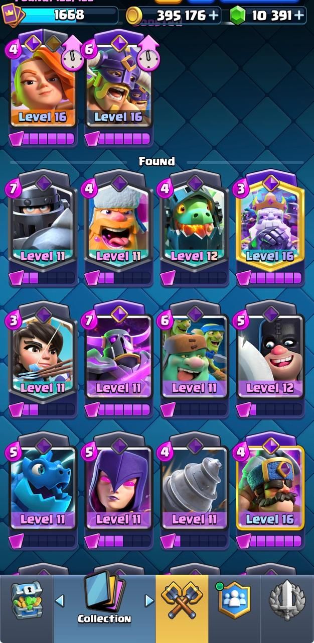 Conta Clash Royale Nível 16 - 10000+ Gemas - 15 Evos e 8 Heróis - 122 cartas