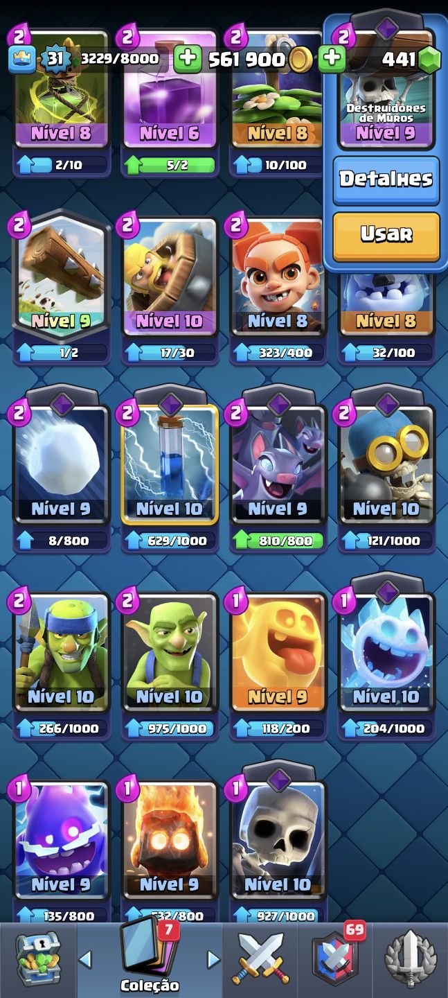 CONTA DE CLASH ROYALE ANTIGA COM MUITAS CARTAS E COM UM DOS EMOTES MAIS RAROS.