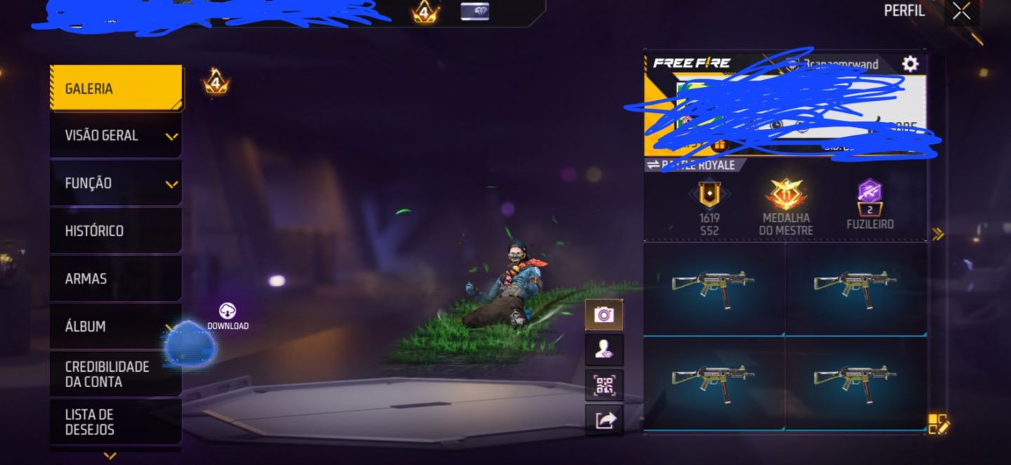 CONTA COM UMP ATRIBUTADA VERDE + SKIN COELHO + UM MONTR DE COISA