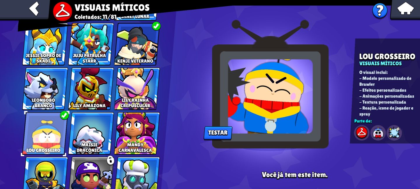 CONTA BRAWL STARS 99 BRAWLERS + BRAWL PASS PLUS ATIVO + 42K DE TROFEUS+ 162 SKIN