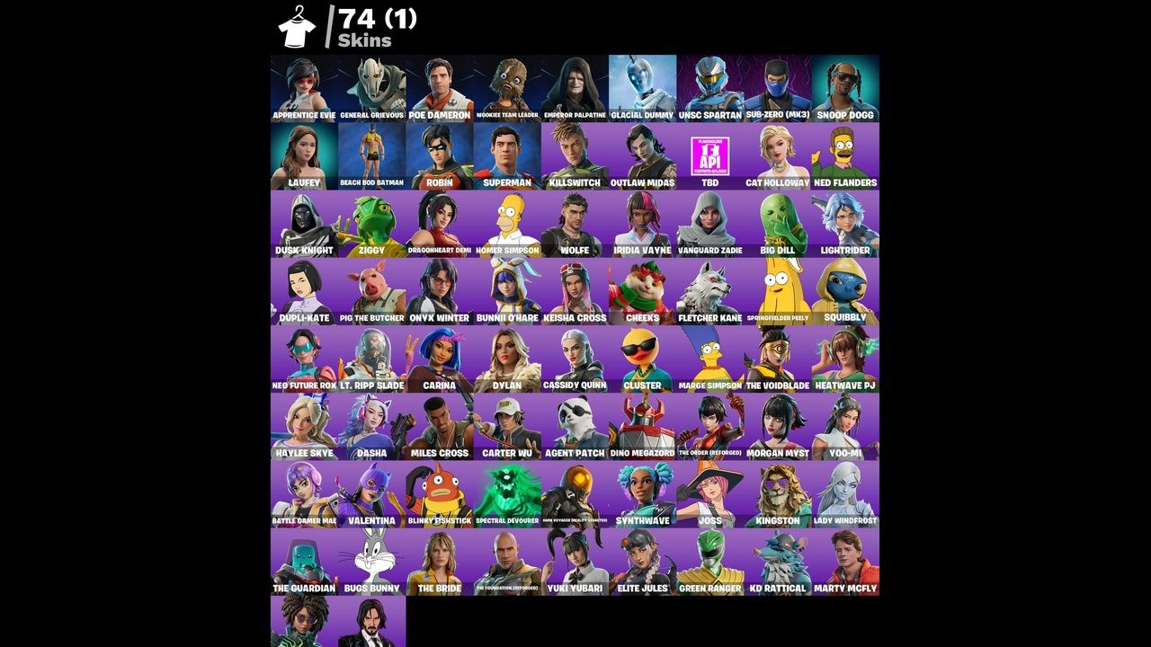 Conta Fortnite 74 SKINS/Batman de Chortinho/Homer simpson/Snoop Dogg