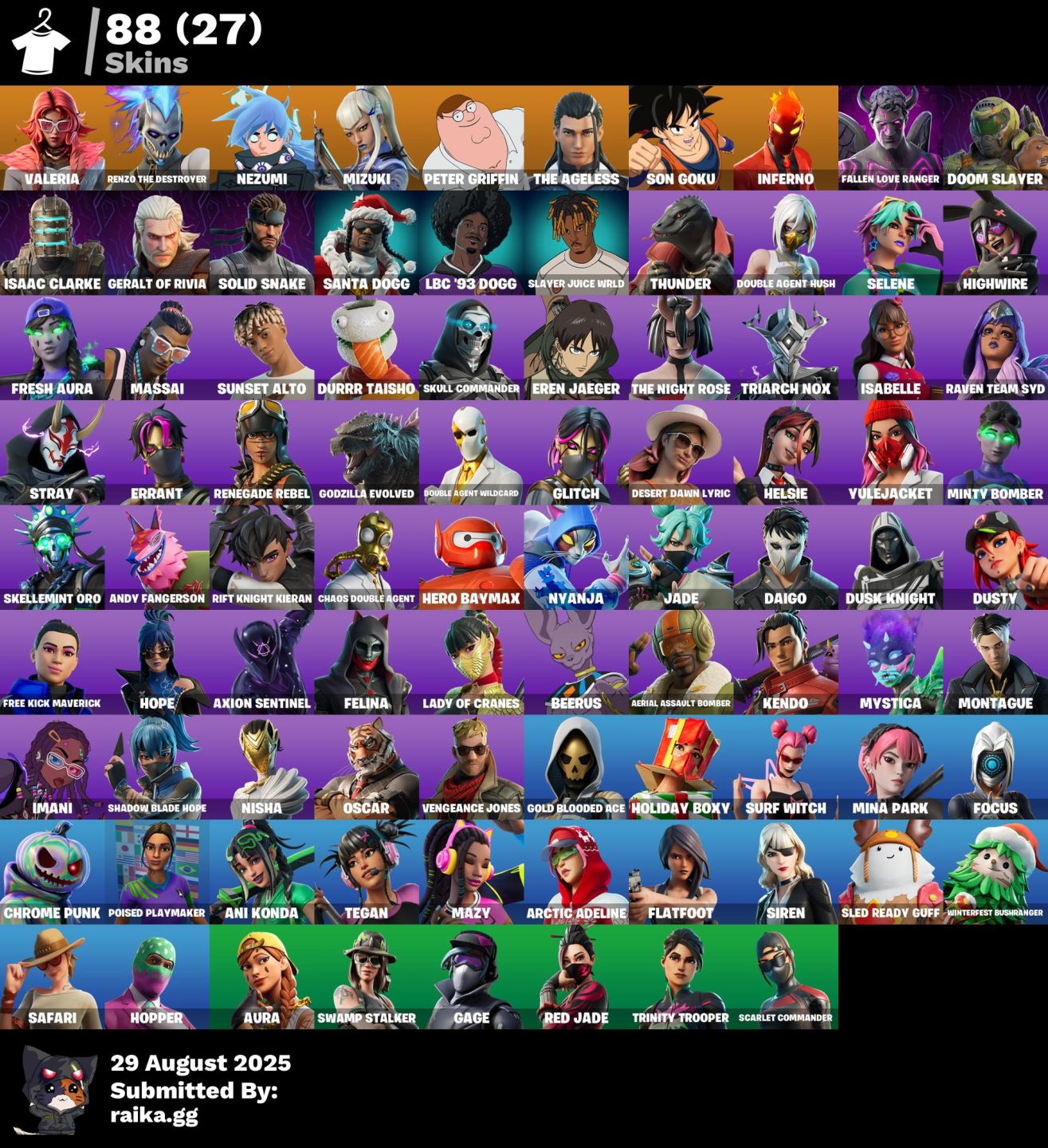 CONTA FORTNITE SKINS TRYHARD