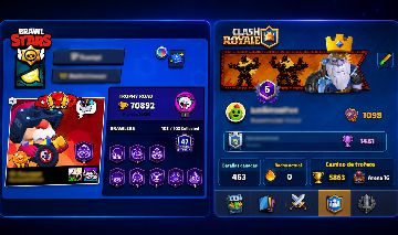 Conta Supercell ID com Brawl Stars 70k + Clash Royale Arena 17 no mesmo ID