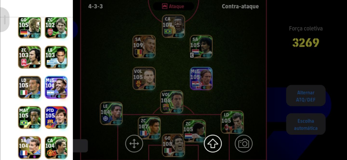 Conta efootball de 3269 buffon 108 big time varane 107 da França hazard 109