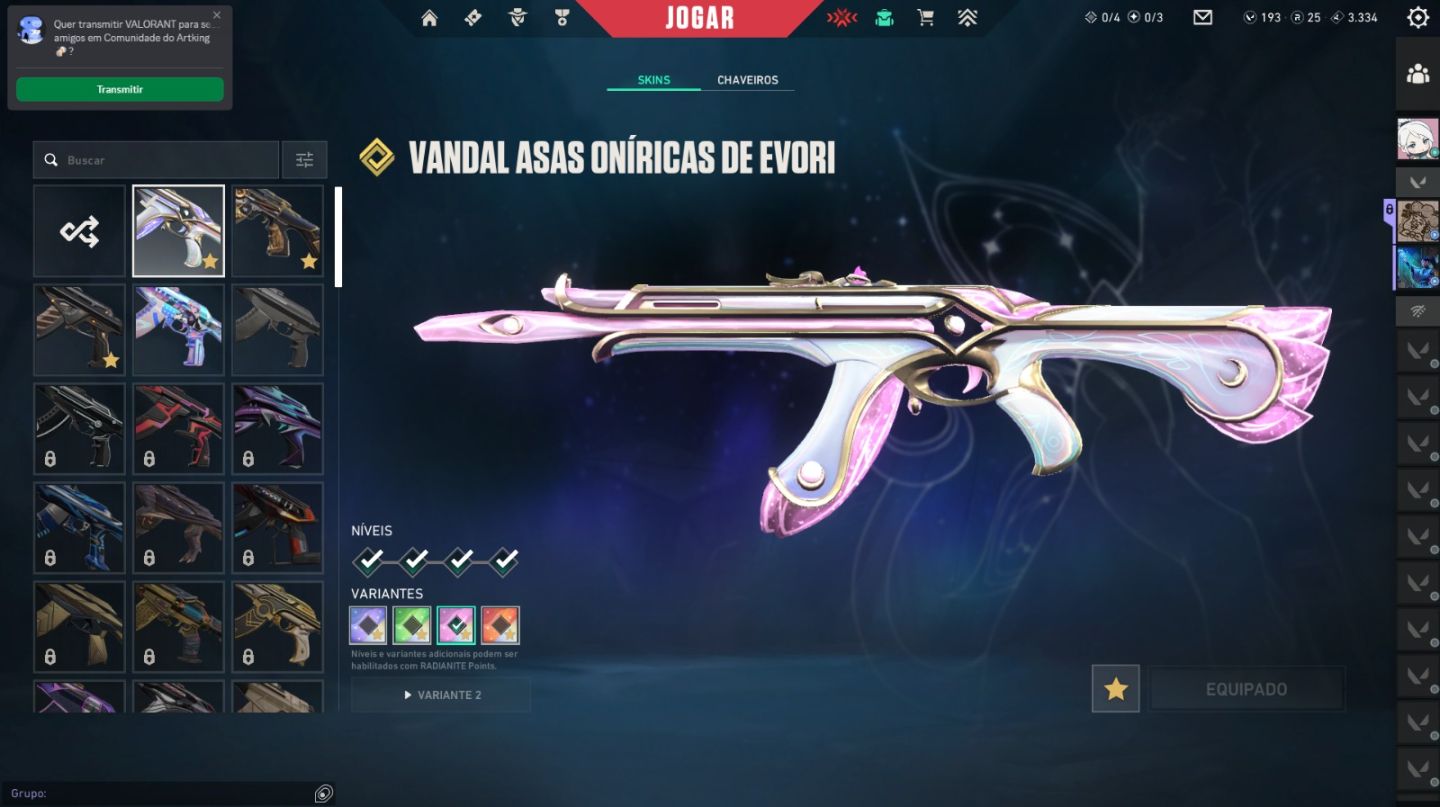 Conta VALORANT | 10 Skins + CHAMPIONS 2024 Rara | Asc 1