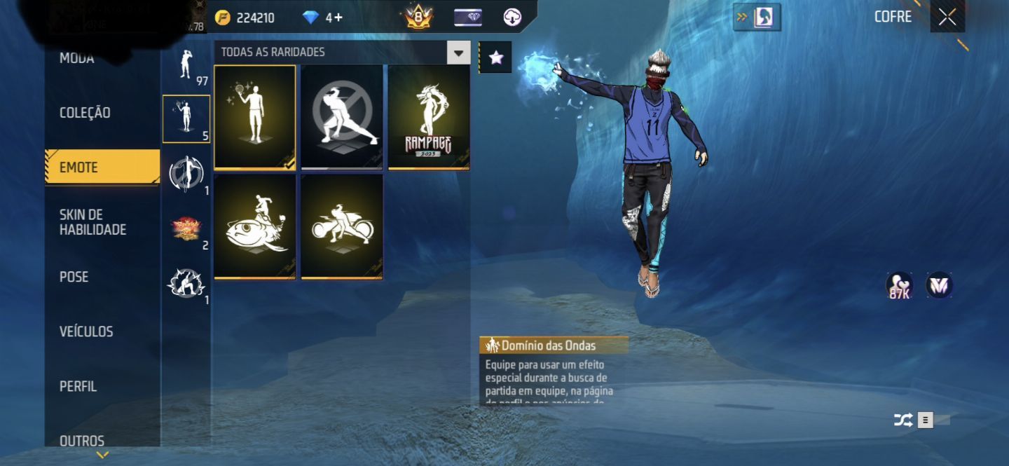 CONTA FREE FIRE QUASE LEVEL 80 com vários passe e coisas raras.