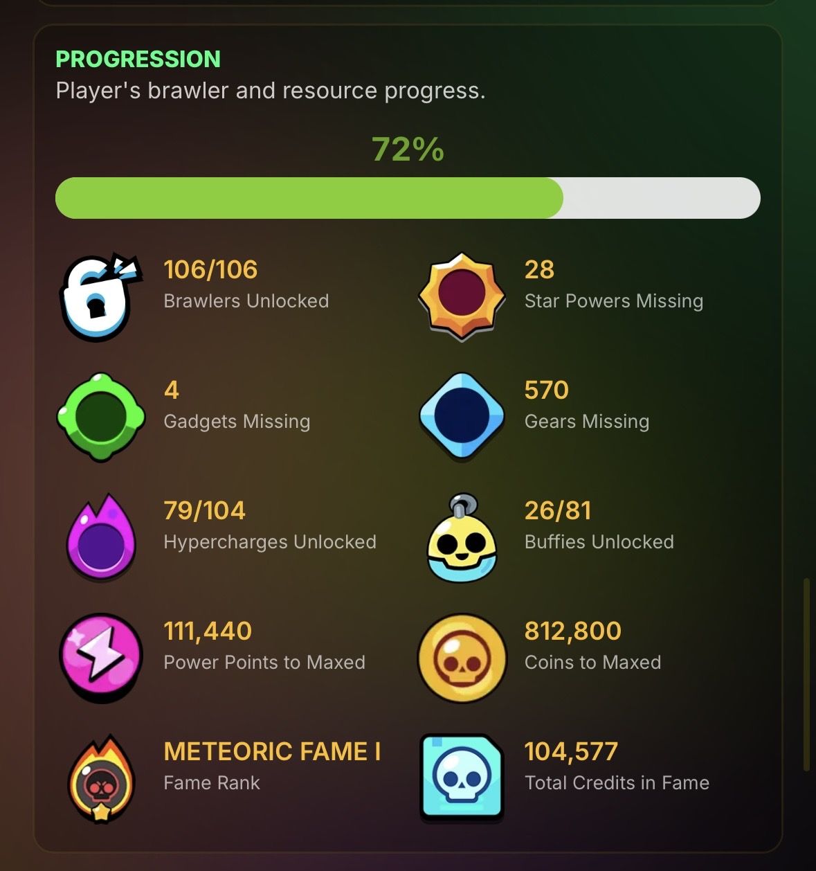 Acc 72k + 500 skins + Fama meteórica 1