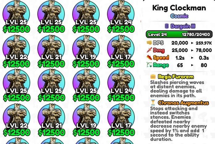 Toilet Skibidi Tower Defense (unidades)