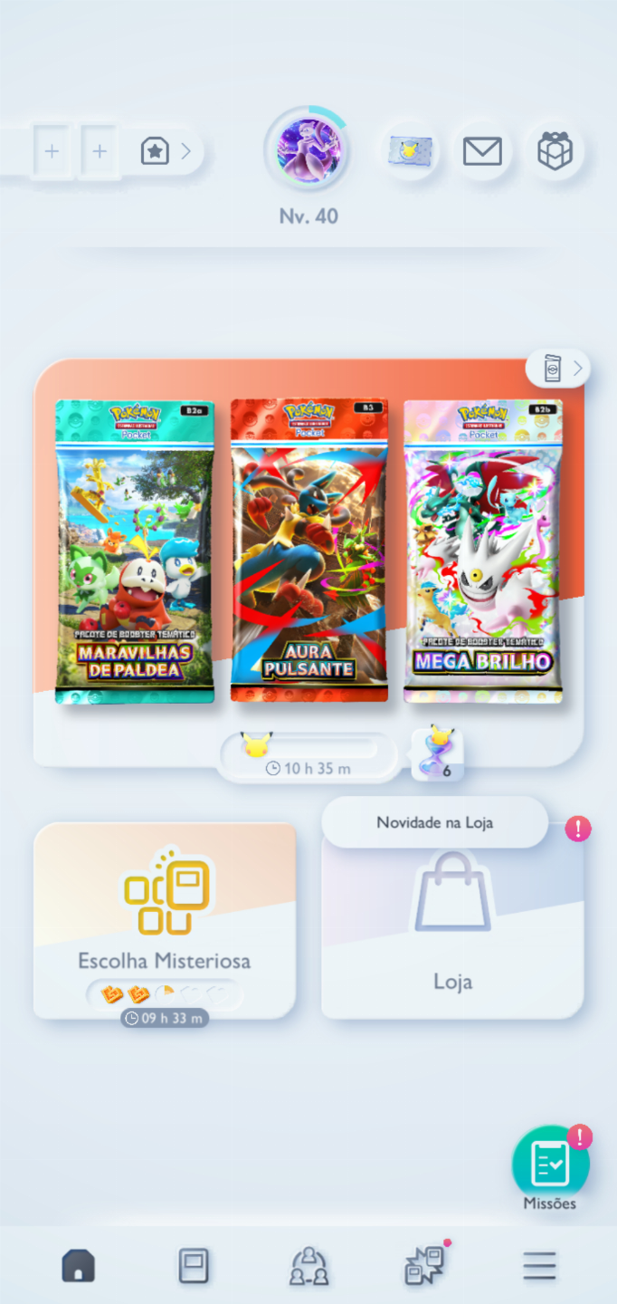 Conta Pokémon TCG - NV 40 com 3 cartas douradas e muitos Shinys, FA e mais!