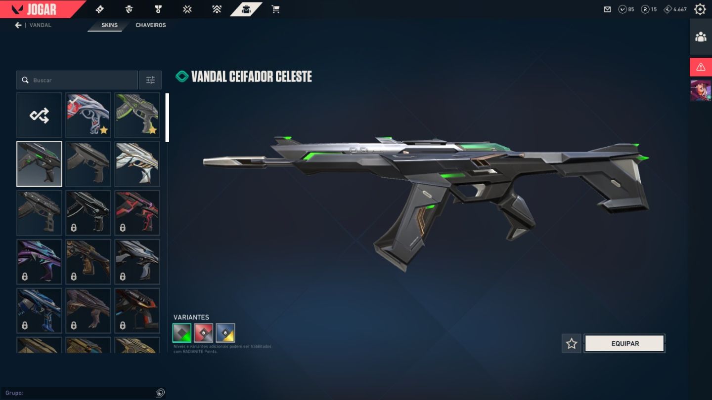 Valorant Nível 67 | Vandal Gaia + Karambit Saqueadora + Phantom pinaculo