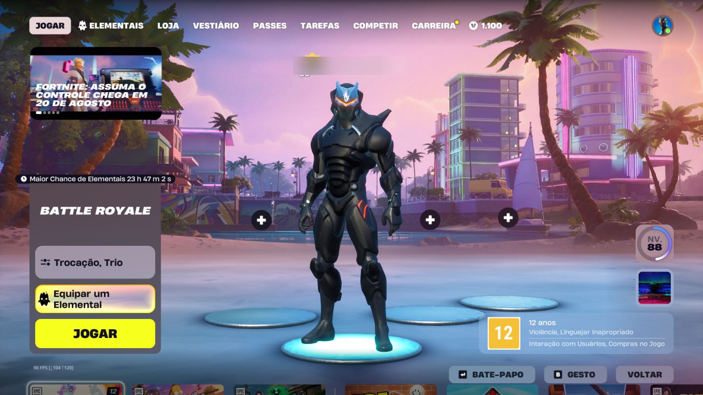 CONTA FORTNITE OG - CAPÍTULO 1 TEMP. 4 | 342 SKINS | RARIDADES ÚNICAS