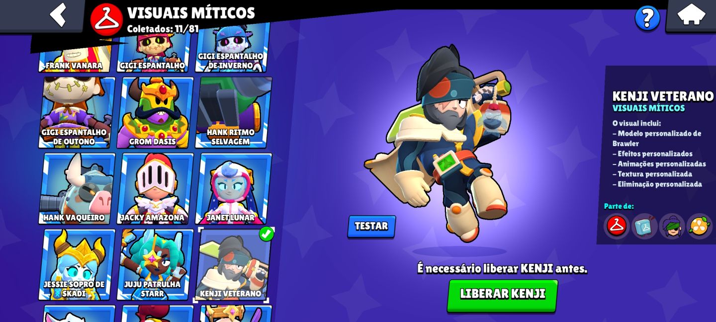 CONTA BRAWL STARS 99 BRAWLERS + BRAWL PASS PLUS ATIVO + 42K DE TROFEUS+ 162 SKIN