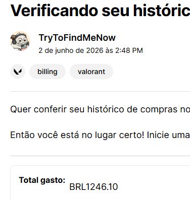 Conta de Valorant FA[ R$1246.10 Gastos ]