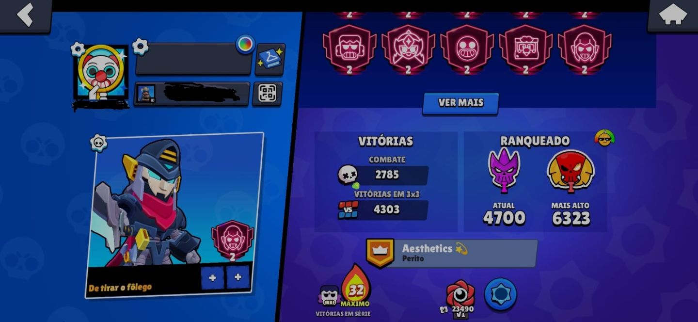 Conta Brawl Stars 60.000 troféus, Lendário 1 + várias skins