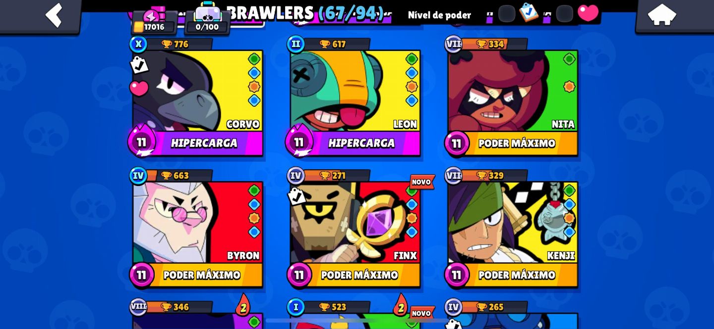 Conta Brawl Stars | 67 Brawlers | Skins Raras + 4 Passes
