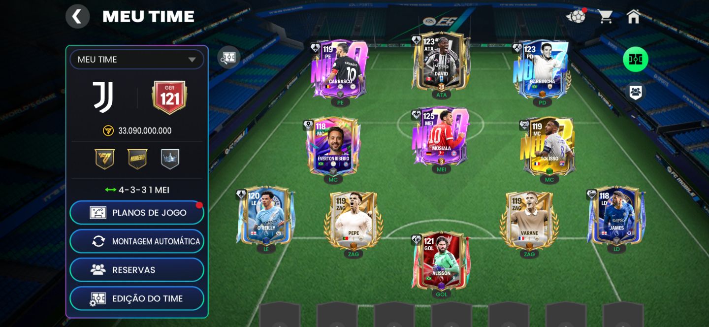 FIFA móbile- conta ger 121 melhor preço do mercado