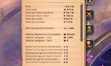 CONTA ALBION 874M FAMA 59M FAMA PVP 200M+ EM PRATA 5800 P.A