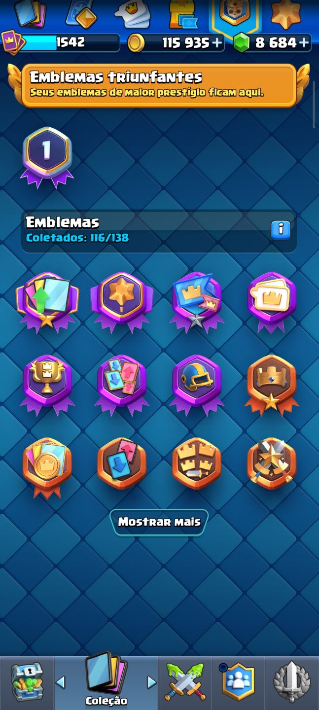 Conta Clash Royale Arena 21