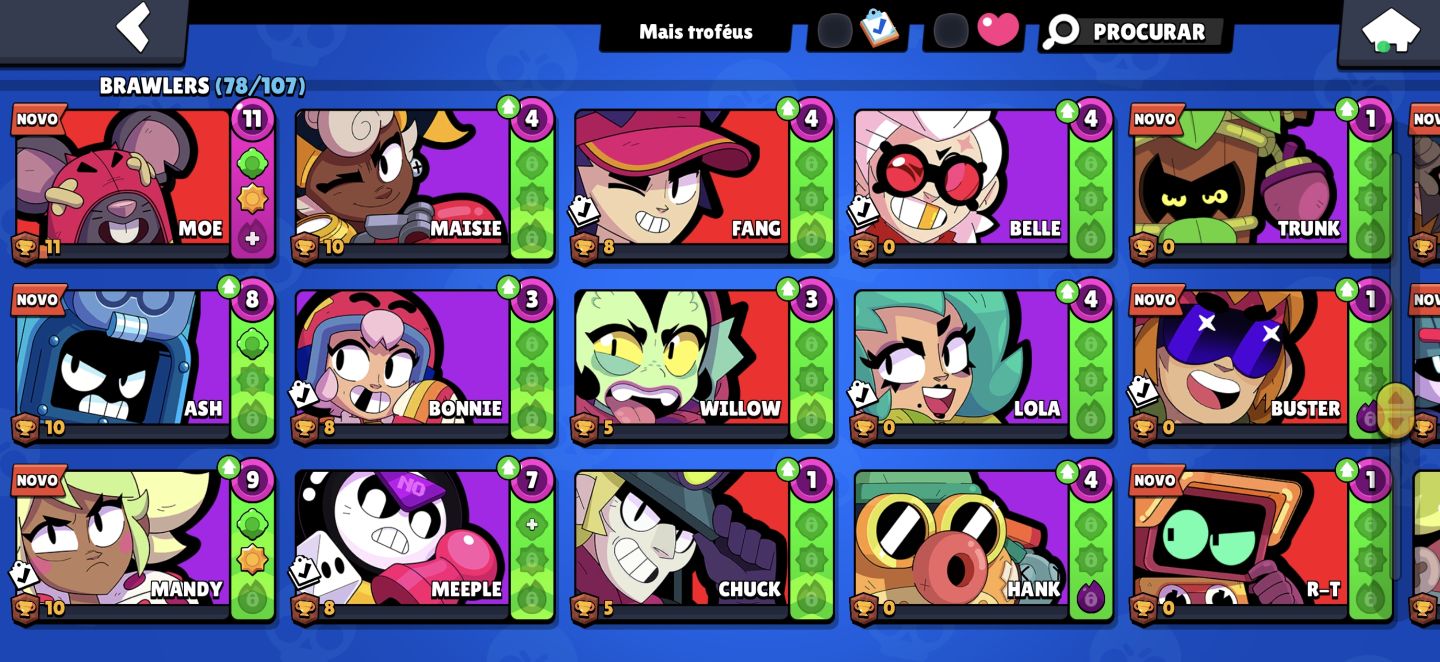 Conta Brawl Stars desde 2020 com itens valiosos e raros