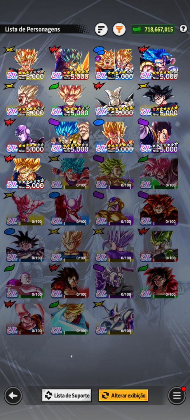 Conta end de dragon ball Legends