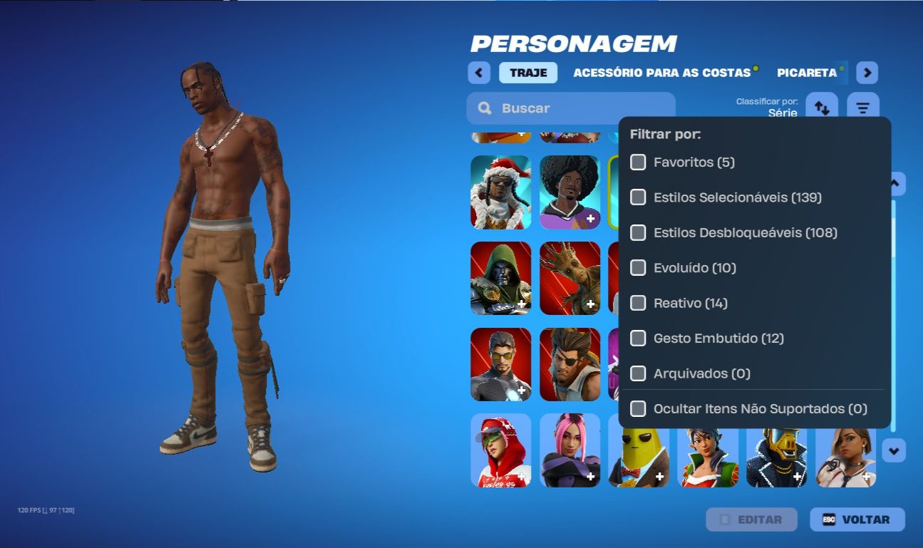 Conta FORTNITE OG com skins raras, TRAVIS SCOTT E MAIS