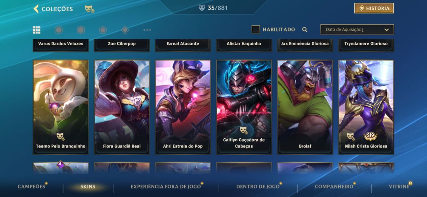 CONTA MESTRE - 27 SKINS (CONTÉM SKIN LENDÁRIA)