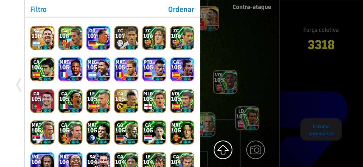 CONTA DE EFOOTBAL FULL, neymar,messi cr7 3336 de forca kvara ,bale e compania
