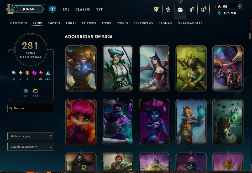 Conta platina com muita skin top