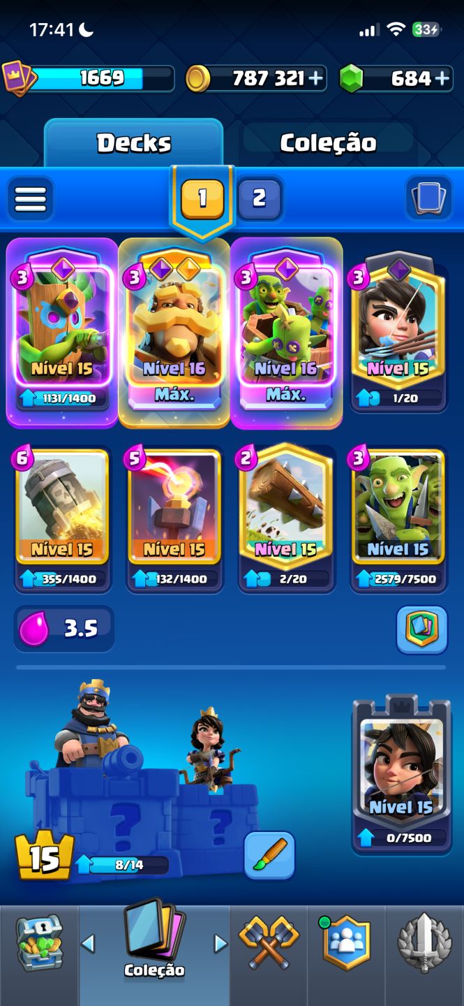 Conta de brawl stars 74000 troféus e de brinde uma conta de clash roye muito boa