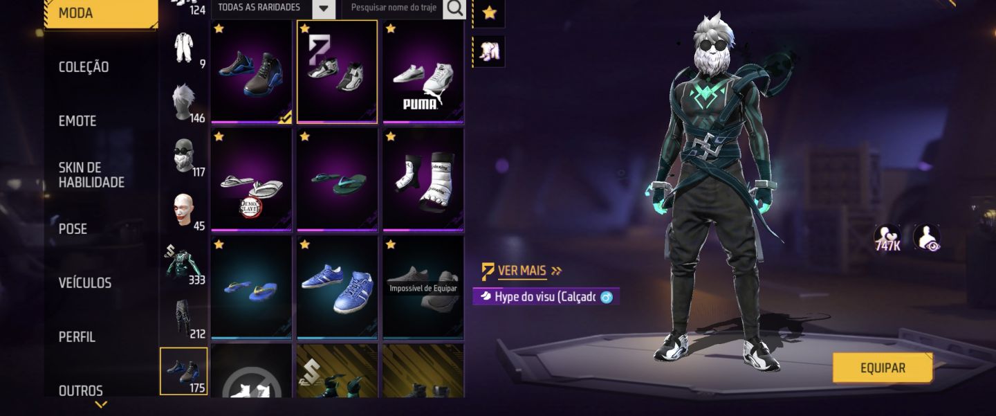 CONTA COM SOMBRA ROXA, BARBINHA, EVOLUTIVA + MELHORES ATT DO JOGO TROCA NICK