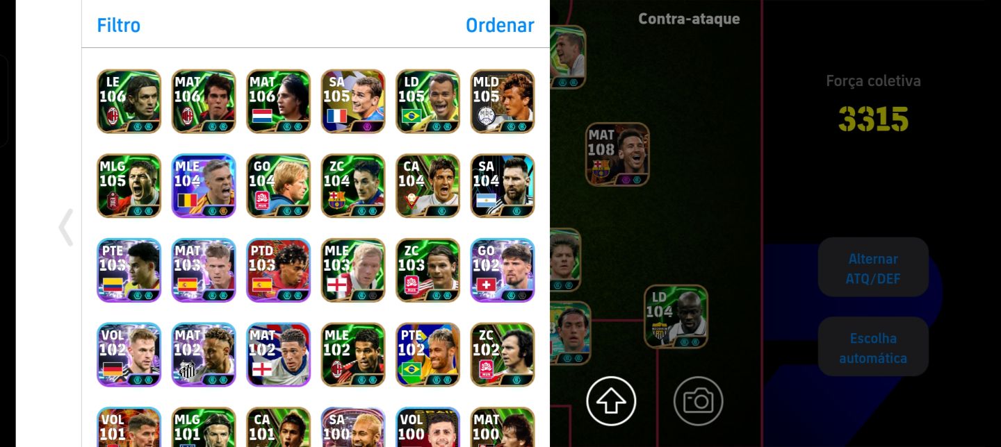 CONTA EFOOTBALL 3315 DE FORÇA! ELENCO RECHEADO DE LENDÁRIOS E CARTAS ESPECIAIS!