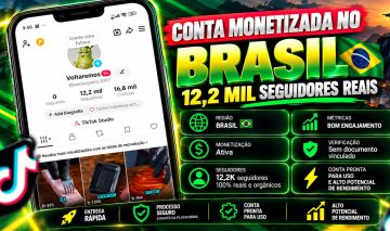 Conta do TikTok Monetizada no BRASIL | 12,2 mil Seguidores Reais