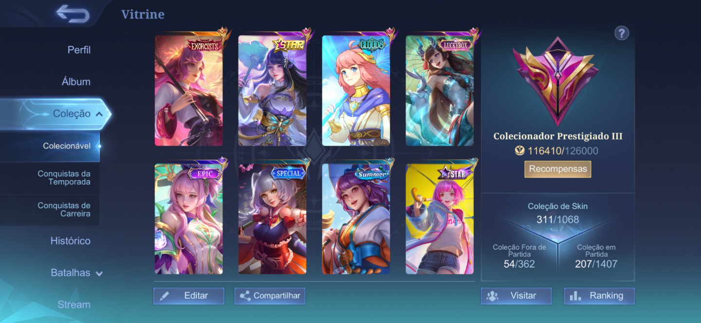 Conta Mobile Legends gemada, main lunox, kagura e leomord.