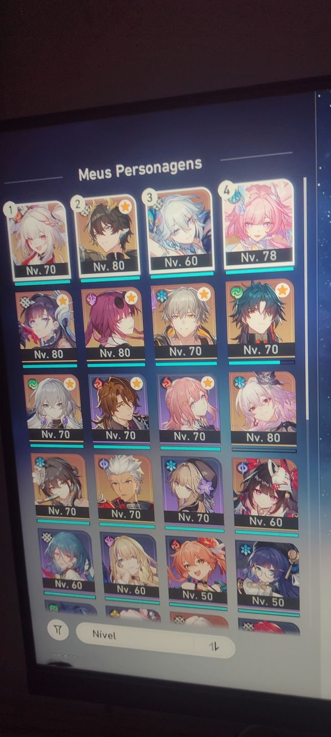 CONTA HONKAI STAR RAIL NIVEL 66 KAFKA E1 HYSILENS CYREN EVERNIGHT e outro varios
