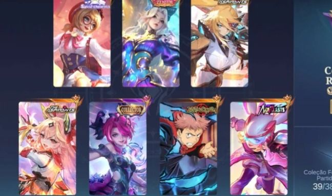 Conta Mobile Legends (Mlbb) Skins Sario e Selena Zenith, skins jjk e skin Naruto