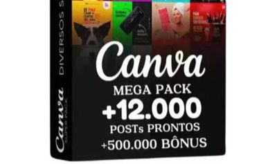 [MENOR PREÇO] PACK ARTES EDITAVEIS CANVA +12.000