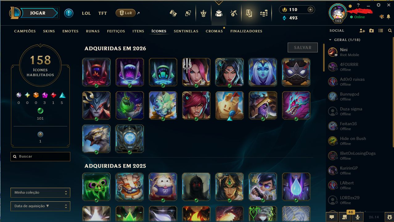 Conta league of legends LV 161 - prata 3 soloQ - ouro flex